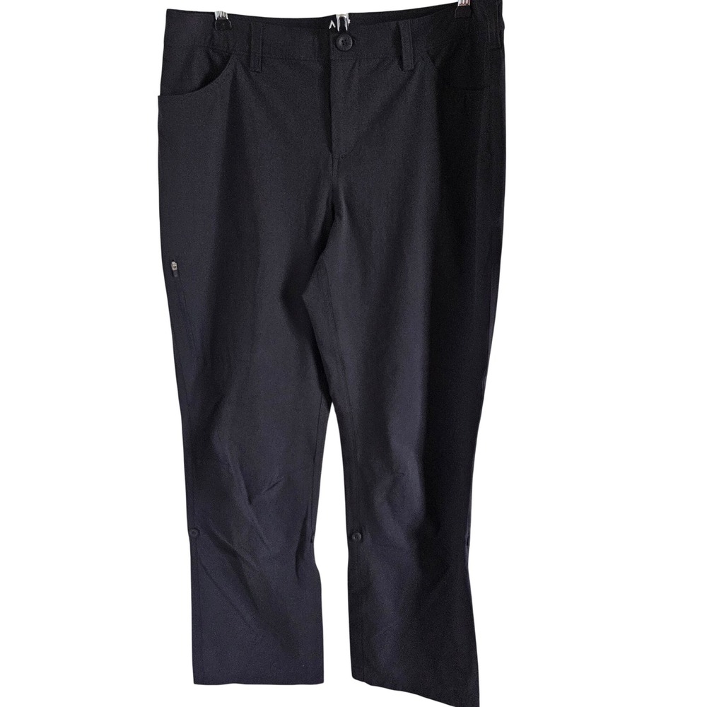 Ascend Womens Black Roll Up Hiking Pants Size 12 Outdoor Stretch Technical Capri